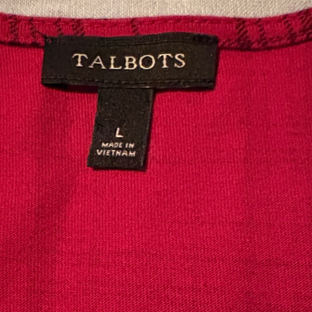 Talbots Red Checkered Ruffle Blouse - Picture 3 of 3